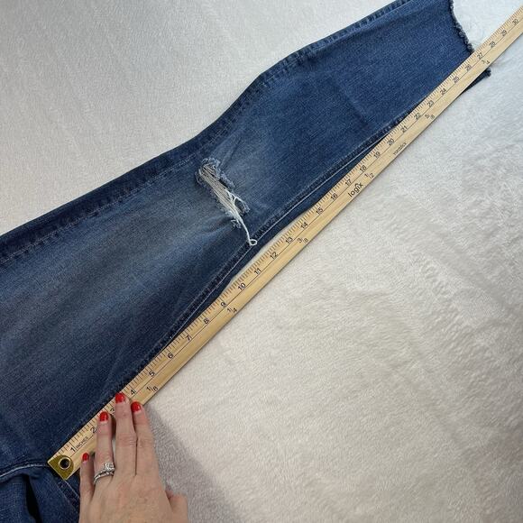 Mother Sz 28 Jeans The Mid Rise Dazzler Ankle Fray Weekend Warrior Women Stretch - Picture 15 of 16